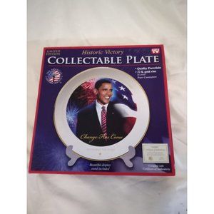 Barack Obama Historic Victory Commemorative Plate 8" w/COA NIB